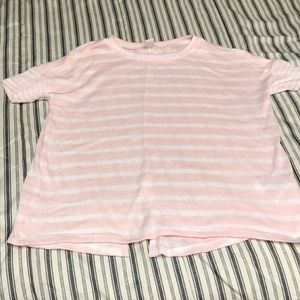 Old Navy Pink and White Sweater